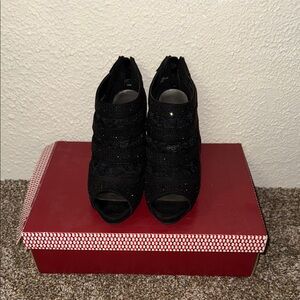 Black Heeled Boots with Chunky Sole